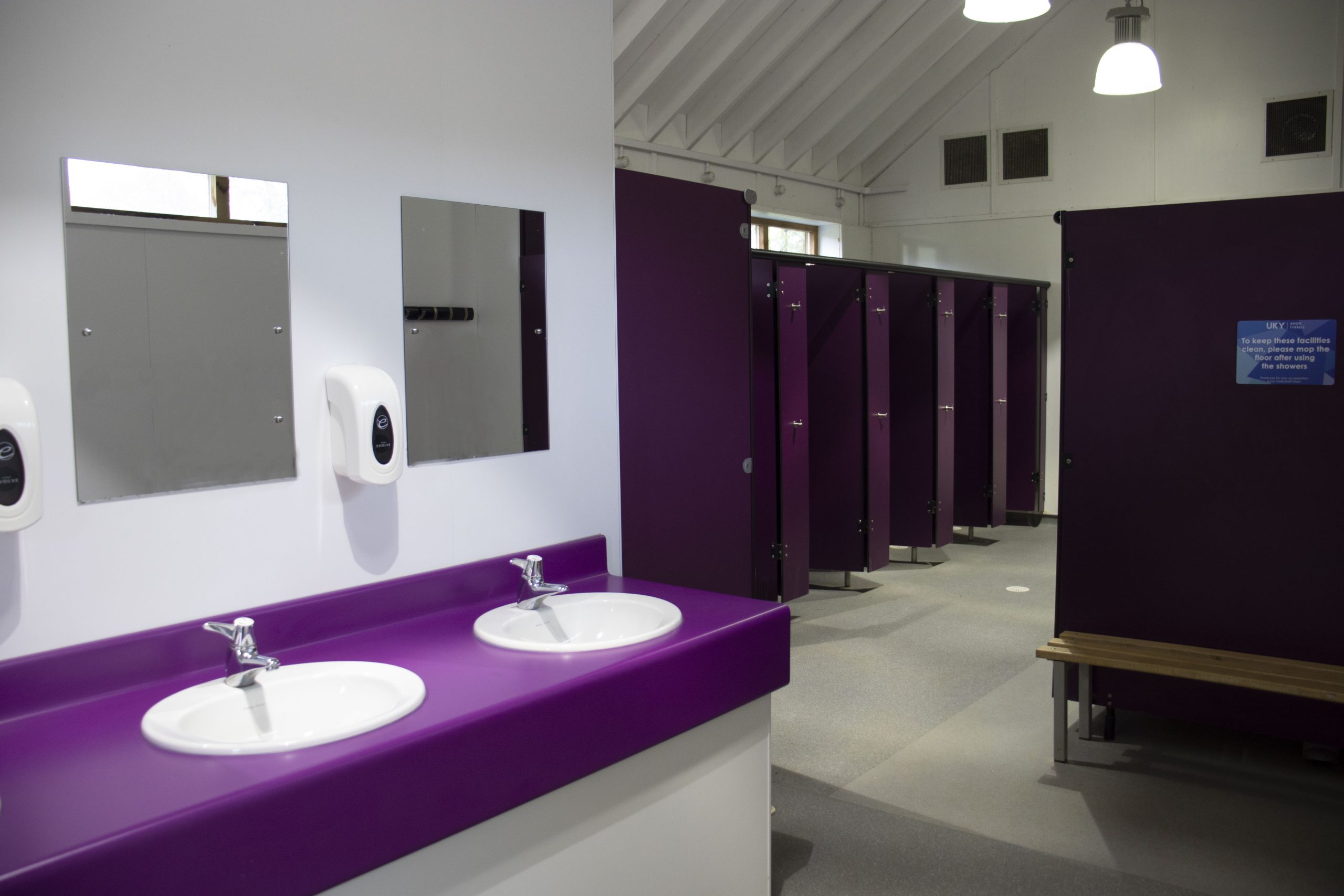 Boathouse showers and toilet facilities at Avon Tyrrell in the new forest