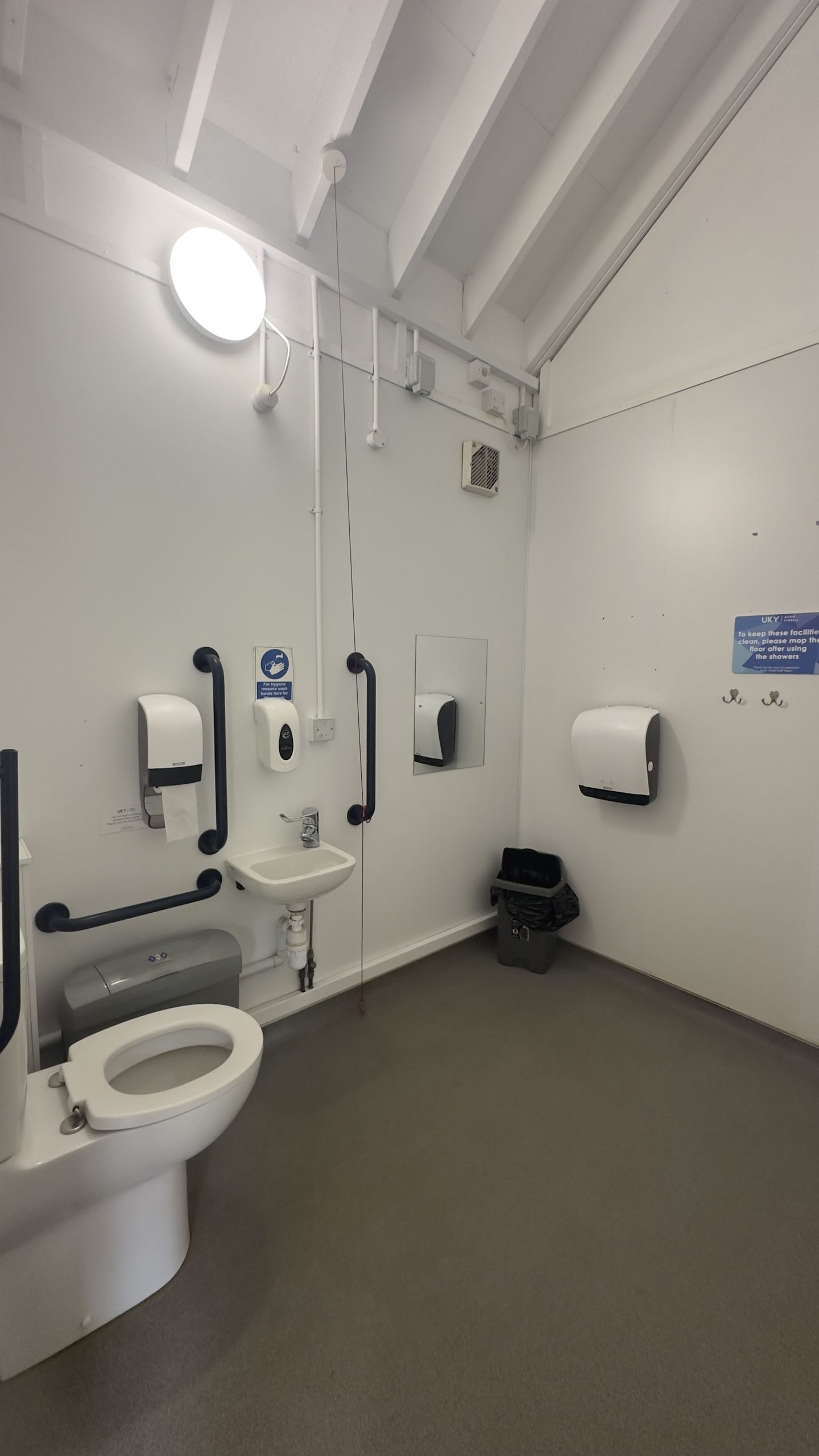 Avon tyrrell boathouse accessible toilet with handrails and security alarm